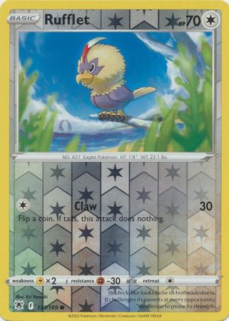 Pokemon Card Astral Radiance 131/189 Rufflet Reverse Holo Common