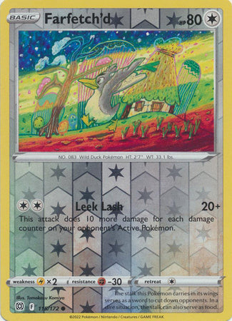 Pokemon Card Brilliant Stars 115/172 Farfetch'd Reverse Holo Common