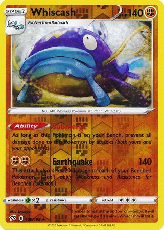 100/192 Whiscash Rebel Clash (RCL) Rare Reverse Holo