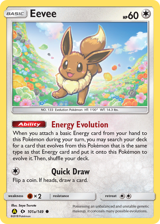 (S) Pokemon Card Sun & Moon 101a/149 Eevee Common *MINT*