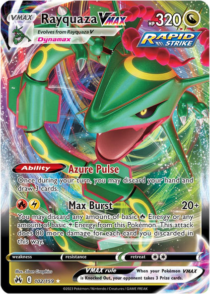 Pokemon Card Crown Zenith 102/159 Rayquaza VMAX Ultra Rare *MINT*