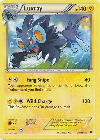 Pokemon Card 34/106 XY FlashFire Luxray Rare