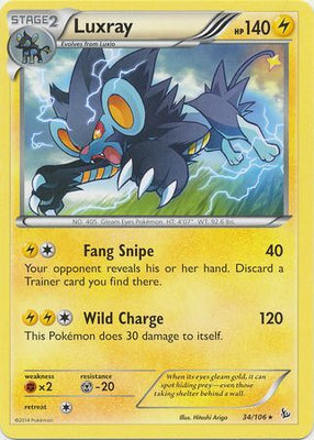 Pokemon Card 34/106 XY FlashFire Luxray Rare