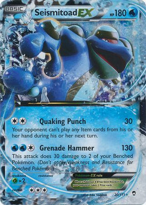 Pokemon Card 20/111 XY Furious Fist Seismitoad EX Ultra Rare