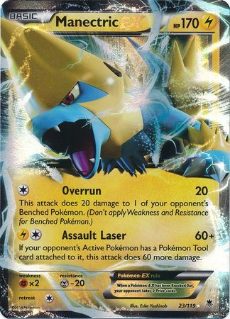 Pokemon Card 23/119 XY Phantom Forces Manectric EX Ultra Rare