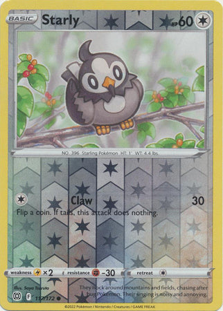 Pokemon Card Brilliant Stars 117/172 Starly Reverse Holo Common