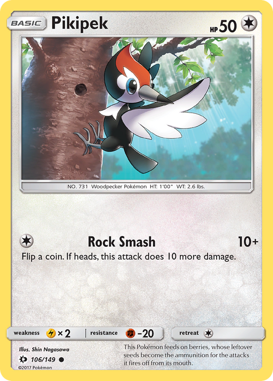 Pokemon Card Sun & Moon 106/149 Pikipek Common *MINT*