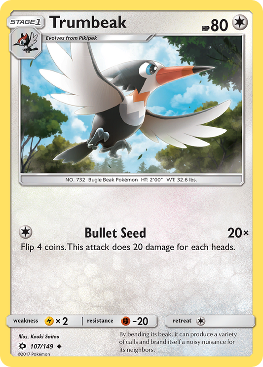 Pokemon Card Sun & Moon 107/149 Trumbeak Uncommon *MINT*