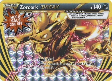 Pokemon Card 92/162 XY BREAKthrough Zoroark BREAK Rare BREAK