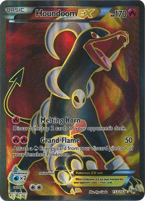 Pokemon Card 153/162 XY BREAKthrough Houndoom EX Full Art Rare