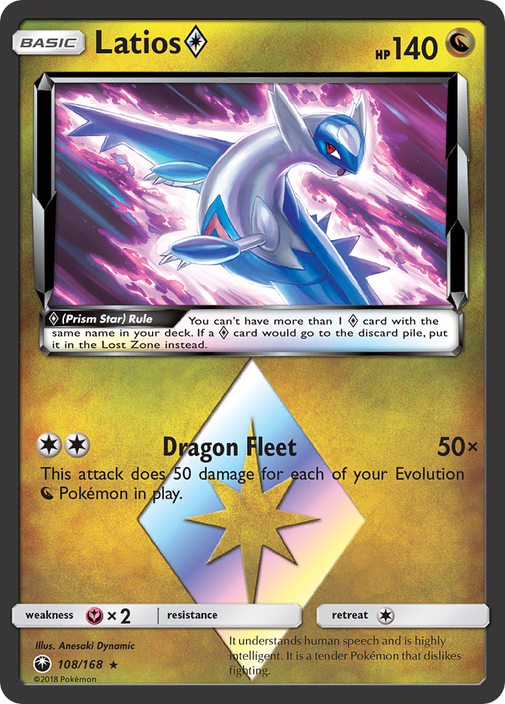 Pokemon Card Celestial Storm  108/168 Latios ◇ Pokemon Rare Prism Star *MINT*