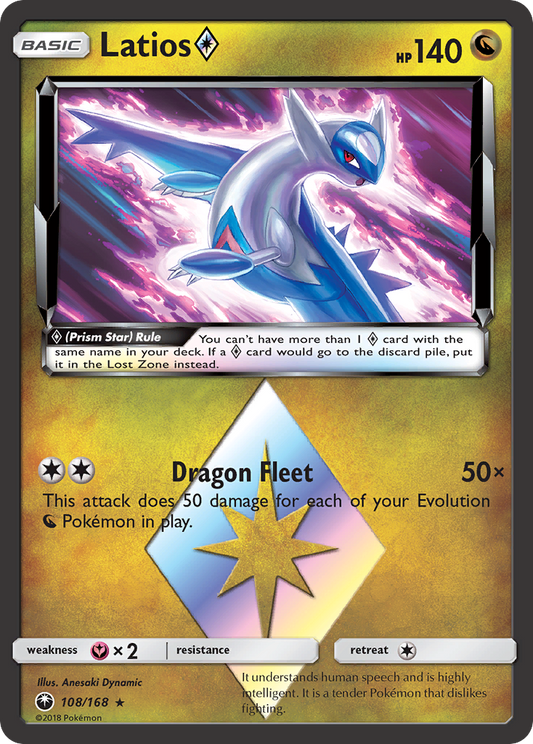 Pokemon Card Celestial Storm  108/168 Latios ◇ Pokemon Rare Prism Star *MINT*