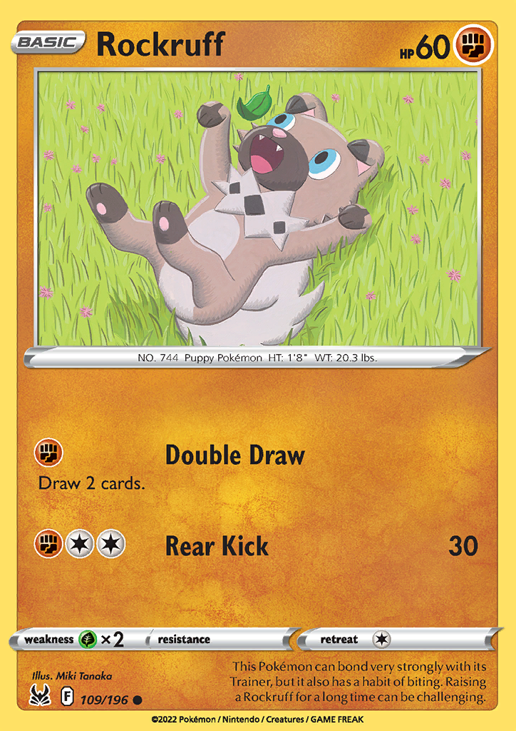 Pokemon Card Lost Origin 109/196 Rockruff Common *MINT*