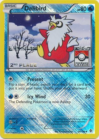 (S) Pokemon Card Boundaries Crossed 38/149 038/149 Delibird Staff 2nd Place League Promo