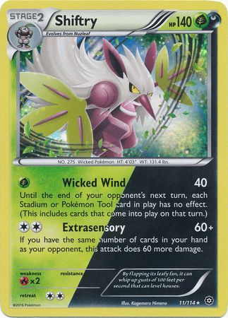 Pokemon Card 11/114 XY Steam Siege Shiftry Rare Holo