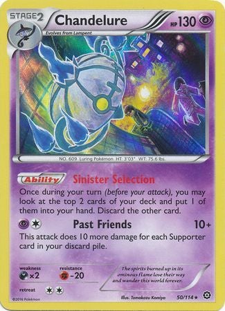 Pokemon Card 50/114 XY Steam Siege Chandelure Rare Holo