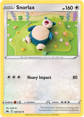 Pokemon Card Crown Zenith 109/159 Snorlax Rare *MINT*