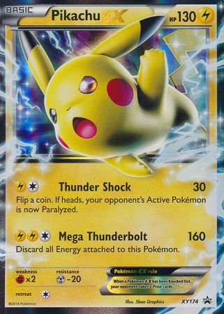 Pokemon Card XY174 Pikachu EX XY Black Star Promos