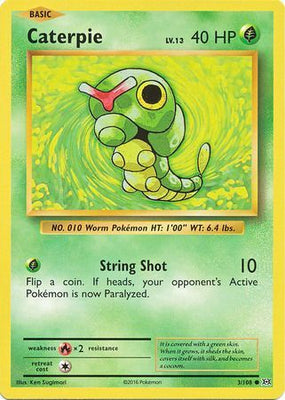 <transcy>Pokemon Card XY Evolutions 3/108 Caterpie Common</transcy>
