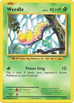 Pokemon Card XY Evolutions 5/108 Weedle Common