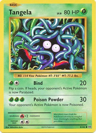 <transcy>Pokemon Card XY Evolutions 8/108 Tangela Common</transcy>