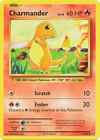 <transcy>Pokemon Card XY Evolutions 9/108 Charmander Common</transcy>