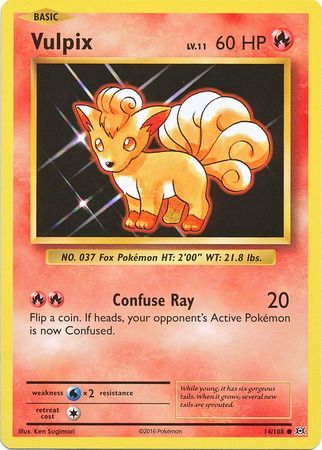 <transcy>Pokemon Card XY Evolutions 14/108 Vulpix Common</transcy>