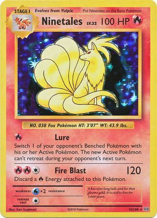 Pokemon Card XY Evolutions 15/108 Ninetales Rare Holo