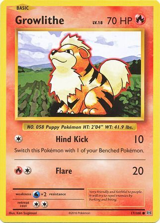 Pokemon Card XY Evolutions 17/108 Growlithe Common