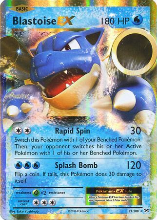 Pokemon Card XY Evolutions 21/108 Blastoise EX Rare Holo ex