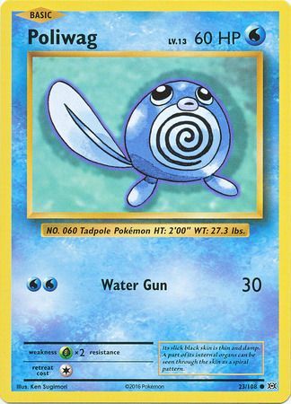 Pokemon Card XY Evolutions 23/108 Poliwag Common