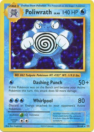 <transcy>Pokemon Karte XY Evolutions 25/108 Poliwrath Seltener Holo</transcy>