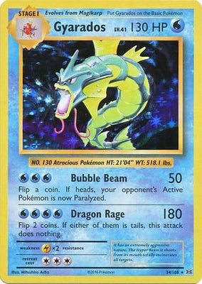 Pokemon Card XY Evolutions 34/108 Gyarados Rare Holo