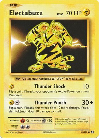 <transcy>Pokemon Card XY Evolutions 41/108 Electabuzz Almindelig</transcy>