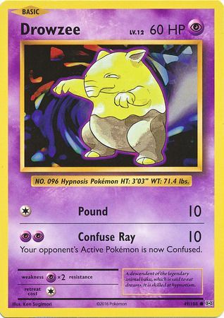 <transcy>Pokemon Card XY Evolutions 49/108 Drowzee Common</transcy>