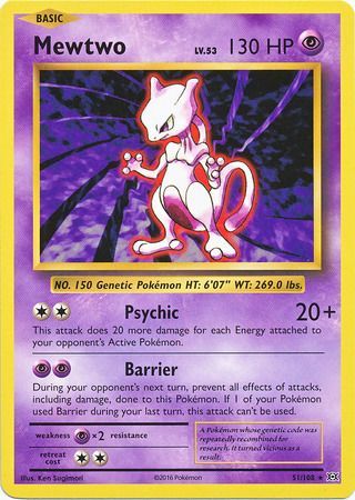 Pokemon Card XY Evolutions 51/108 Mewtwo Rare