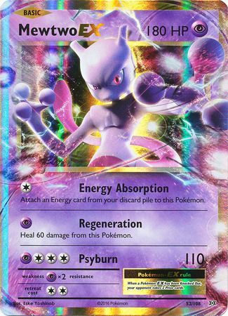 Pokemon Card XY Evolutions 52/108 Mewtwo EX Rare Holo ex