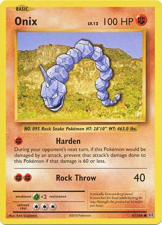 <transcy>Pokemon Card XY Evolutions 61/108 Onix Common</transcy>