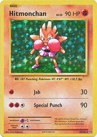 <transcy>لعبة Pokemon Card XY Evolutions 62/108 Hitmonchan Rare Holo</transcy>