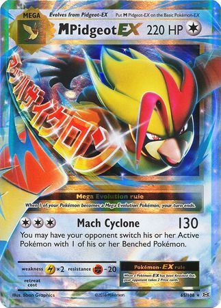 <transcy>Pokemon Card XY Evolutions 65/108 Mega Pidgeot EX Sjælden Holo ex</transcy>