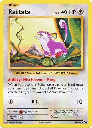 <transcy>لعبة Pokemon Card XY Evolutions 66/108 Rattata Common</transcy>