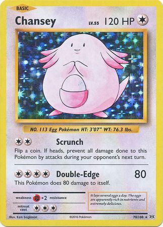 <transcy>بطاقة بوكيمون XY Evolutions 70/108 Chansey Rare Holo</transcy>