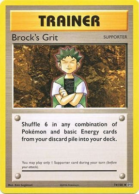 Pokemon Card XY Evolutions 74/108 Brock's Grit Supporter Uncommon