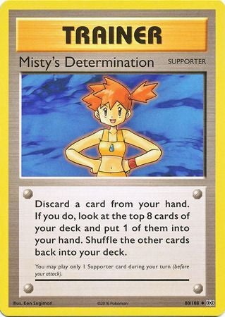 Pokemon Card XY Evolutions 80/108 Misty's Determination Supporter Uncommon