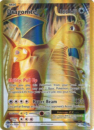 <transcy>بطاقة بوكيمون XY Evolutions 106/108 Dragonite EX Full Art Rare Ultra</transcy>