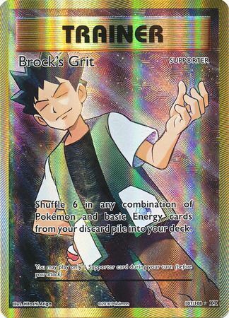 Pokemon Card XY Evolutions 107/108 Brock's Grit Supporter Full Art Rare Ultra