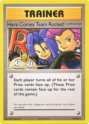 Pokemon Card XY Evolutions 113/108 Here Comes Team Rocket! Supporter Secret Rare