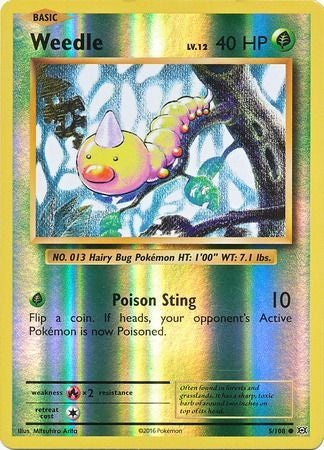 Pokemon Card XY Evolutions 5/108 Weedle Reverse Holo Common