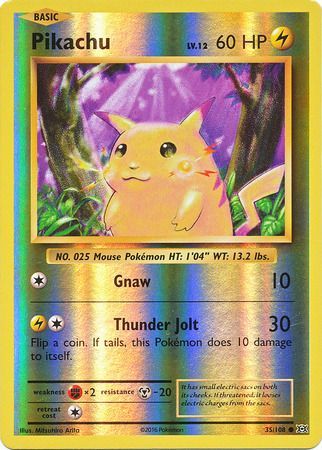 <transcy>Pokemon Card XY Evolutions 35/108 Pikachu Reverse Holo Common</transcy>