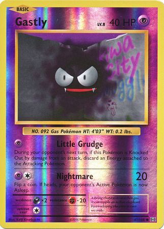 Pokemon Card XY Evolutions 47/108 Gastly Reverse Holo Common